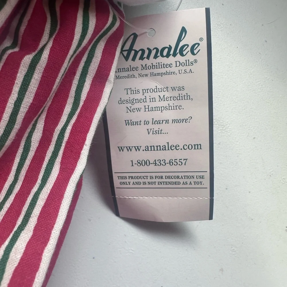 Annalee Red and Green Striped Doll‎ Mrs Clause Cookies
